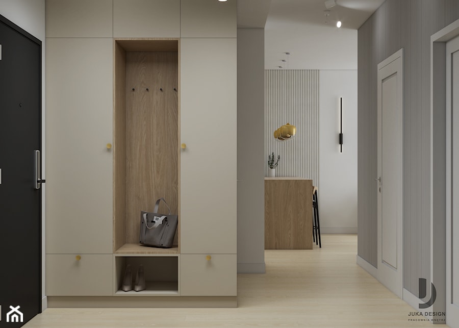Nowoczesne i elegenckie mieszkanie - Hol / przedpokój, styl nowoczesny - zdjęcie od JUKA design Pracownia Wnętrz