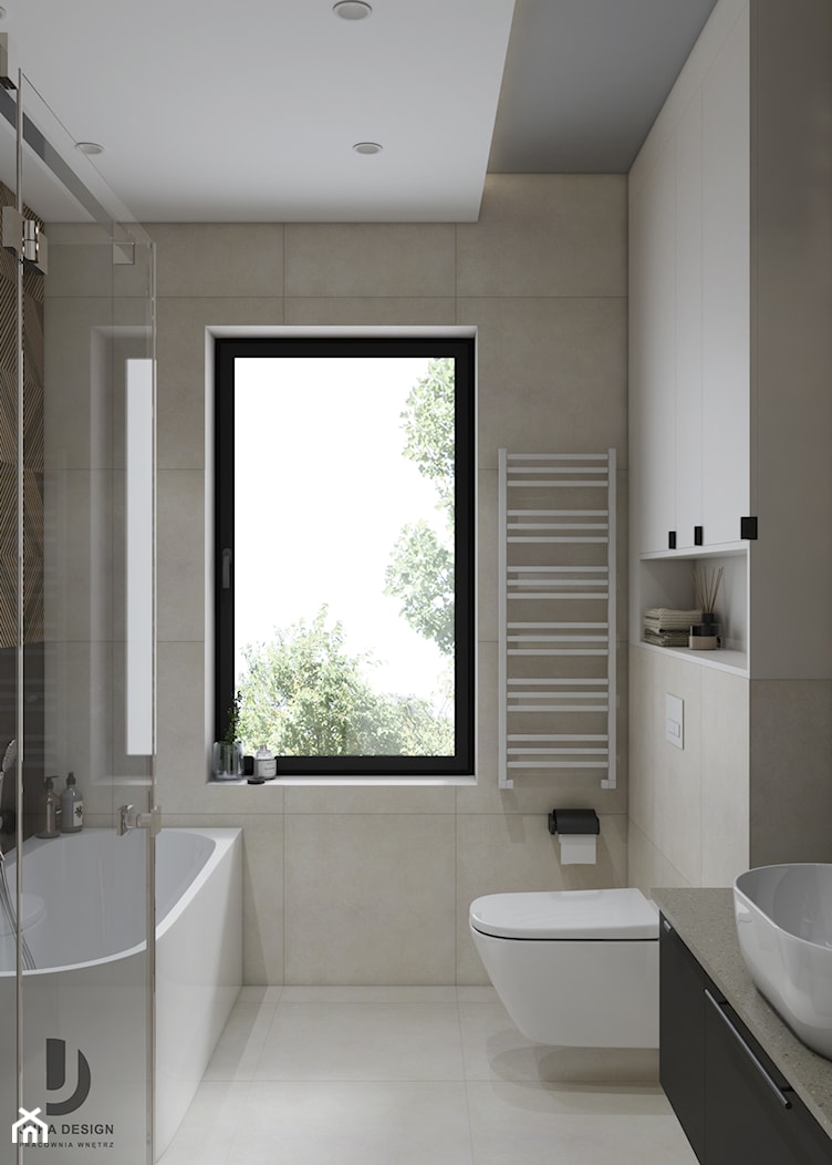 nowoczesna duża łazienka z wanną i prysznicem - zdjęcie od JUKA design Pracownia Wnętrz - Homebook