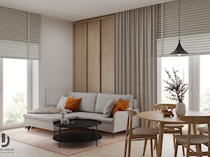 Przestronny apartament w stonowanej kolorystyce - Salon, styl nowoczesny - zdjęcie od JUKA design Pracownia Wnętrz