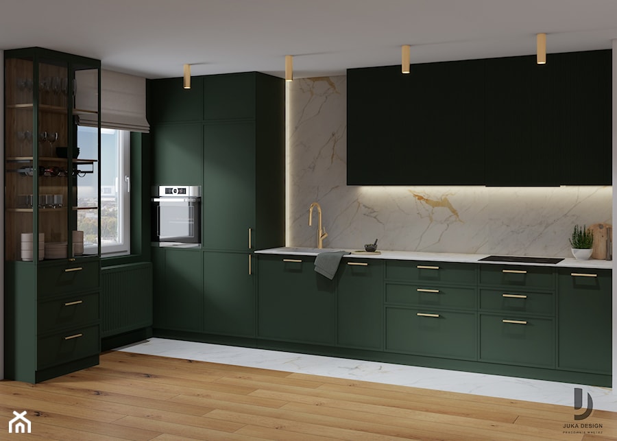 zielona łazienka i kuchnia - Kuchnia - zdjęcie od JUKA design Pracownia Wnętrz