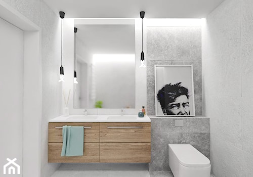 Projekt 8 - Mała średnia bez okna z dwoma umywalkami łazienka, styl skandynawski - zdjęcie od PASS Architekci