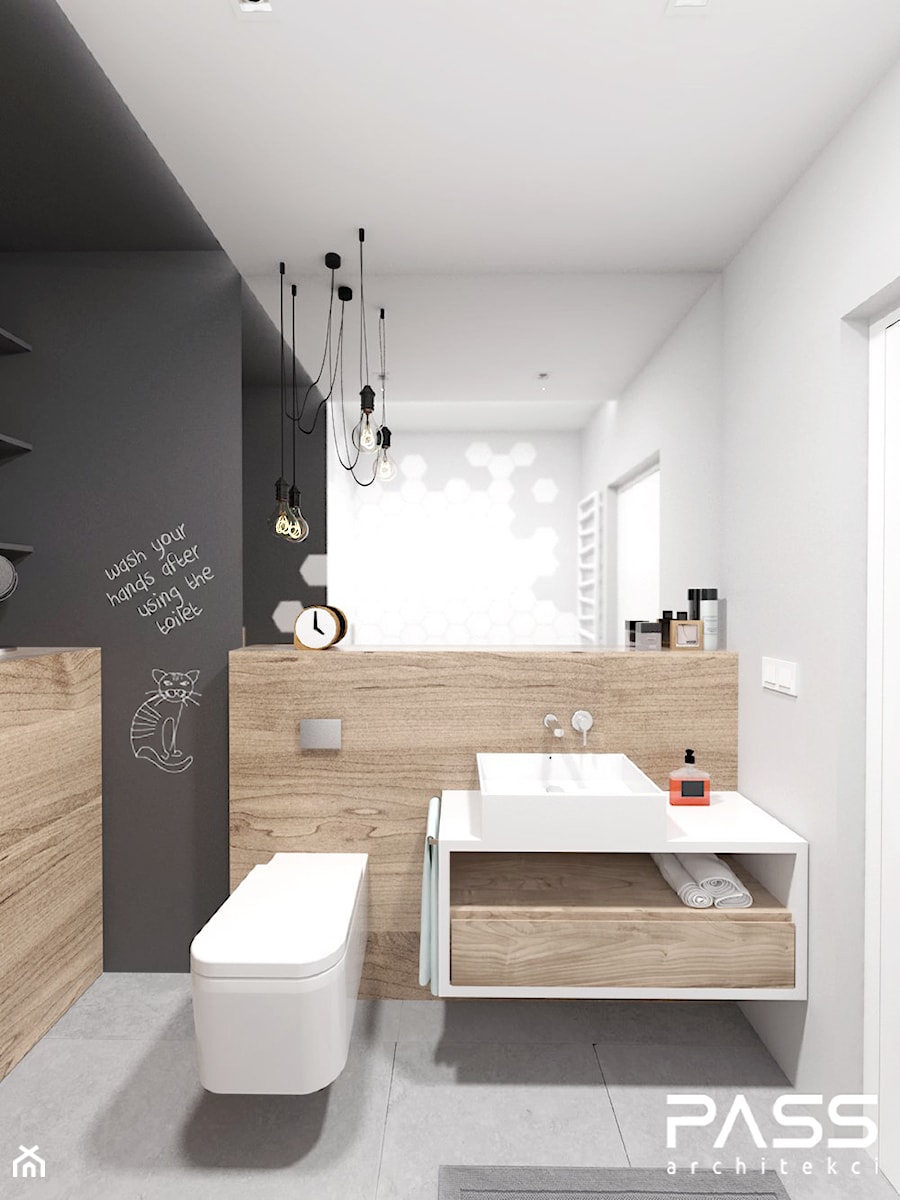 Projekt 5 - Łazienka, styl minimalistyczny - zdjęcie od PASS Architekci