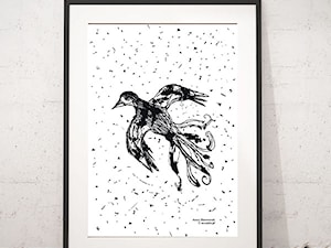 ptak plakat biało czarny - zdjęcie od annasko