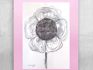 czarno biały rysunek z kwiatkiem - zdjęcie od annasko