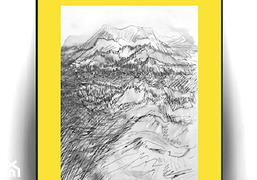 czarno biały obrazek z górami - zdjęcie od annasko