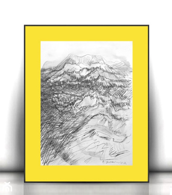 czarno biały obrazek z górami - zdjęcie od annasko - Homebook