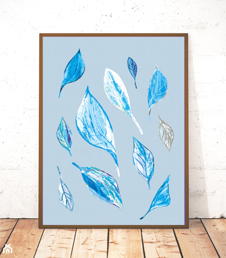 liście niebieskie plakat - zdjęcie od annasko