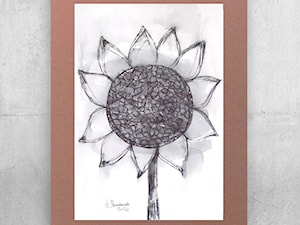 rysunek biało czarny ze słonecznikiem - zdjęcie od annasko