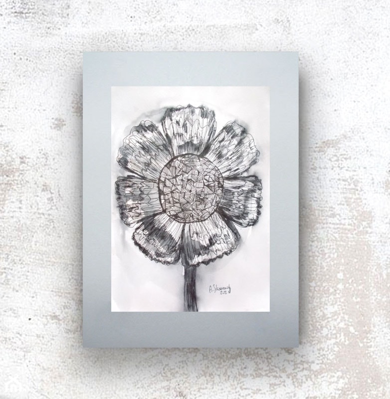 kwiat - biał.o czarny rysunek - zdjęcie od annasko - Homebook