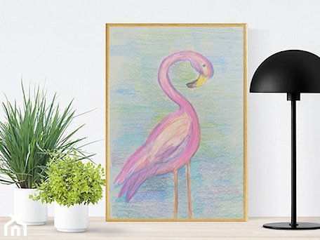 Aranżacje wnętrz - Biuro: rysunek z flamingiem - annasko. Przeglądaj, dodawaj i zapisuj najlepsze zdjęcia, pomysły i inspiracje designerskie. W bazie mamy już prawie milion fotografii!