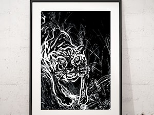 tygrys plakat czarno-biały - zdjęcie od annasko