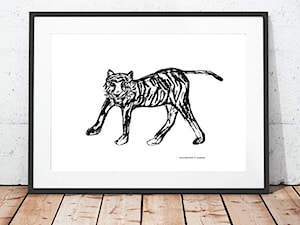 tygrys plakat bialo czarny - zdjęcie od annasko