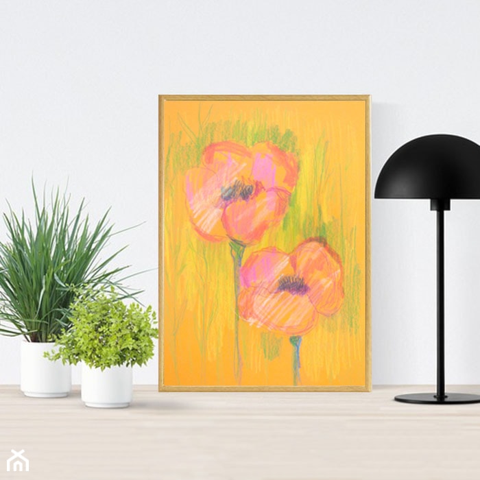 kolorowy rysunek z dwoma kwiatami - zdjęcie od annasko - Homebook