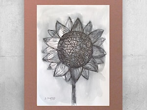 czarno biały szkic słonecznika - zdjęcie od annasko