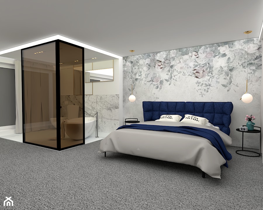 Sypialnia z łazienką - zdjęcie od BS Studio Projektowe