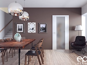 Różne wnętrza - Duża biała brązowa jadalnia jako osobne pomieszczenie, styl nowoczesny - zdjęcie od EPI Studio