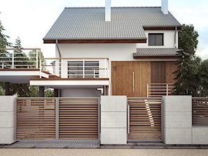 Zmiana elewacji domu jednorodzinnego - Średnie jednopiętrowe nowoczesne domy jednorodzinne murowane z dwuspadowym dachem, styl nowoczesny - zdjęcie od EPI Studio