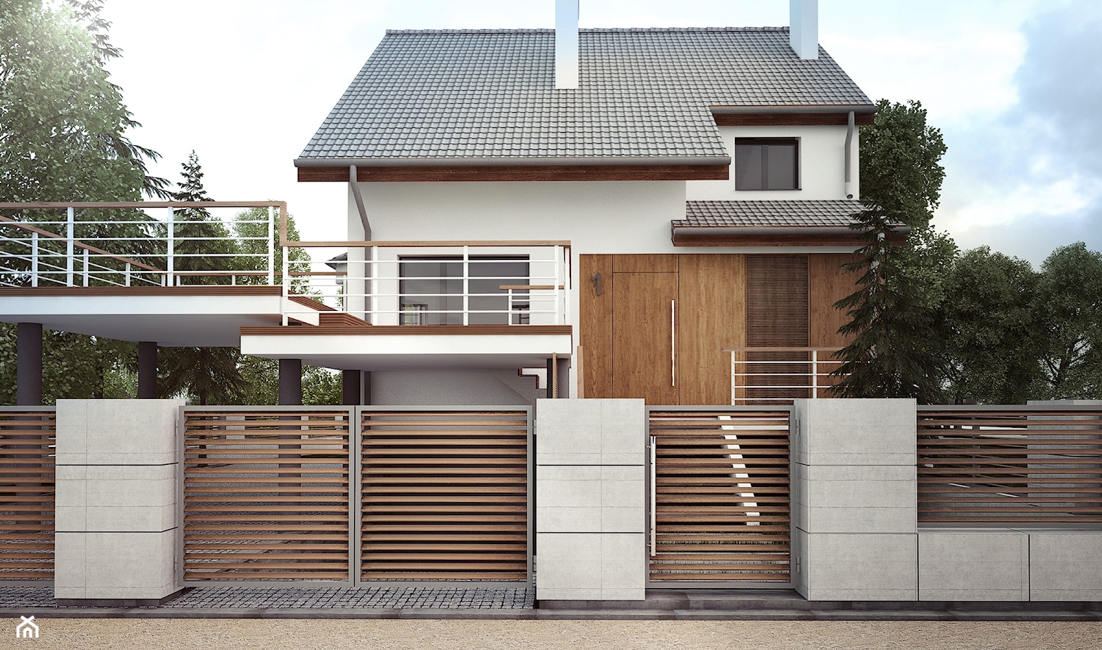 Zmiana elewacji domu jednorodzinnego - Średnie jednopiętrowe nowoczesne domy jednorodzinne murowane z dwuspadowym dachem, styl nowoczesny - zdjęcie od EPI Studio - Homebook