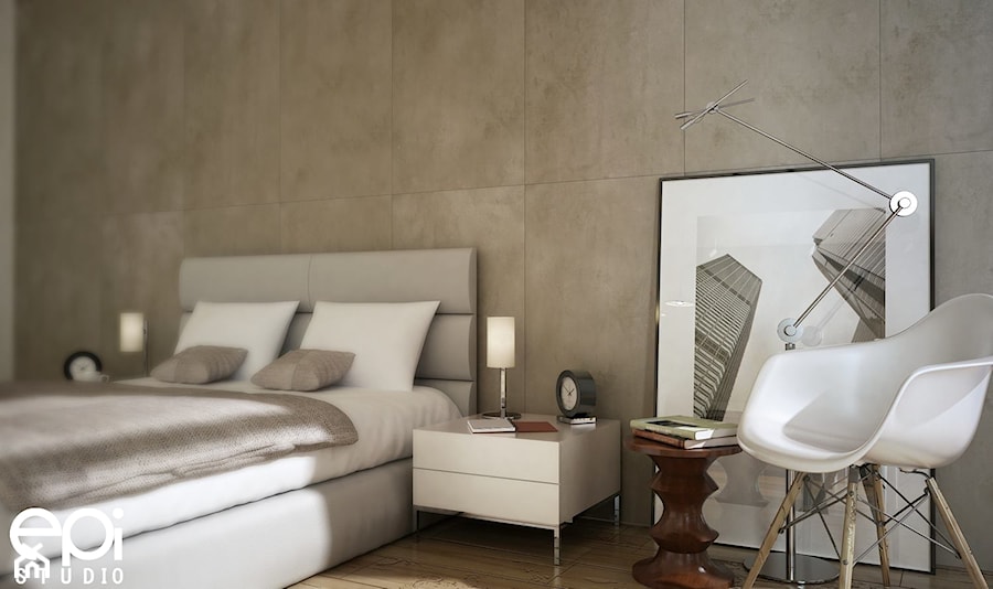 Różne wnętrza - Średnia szara sypialnia, styl nowoczesny - zdjęcie od EPI Studio