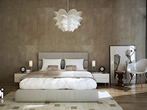 Różne wnętrza - Średnia duża szara sypialnia, styl nowoczesny - zdjęcie od EPI Studio