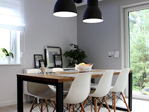 Dom jednorodzinny - Średnia szara jadalnia, styl industrialny - zdjęcie od NOVI projektowanie