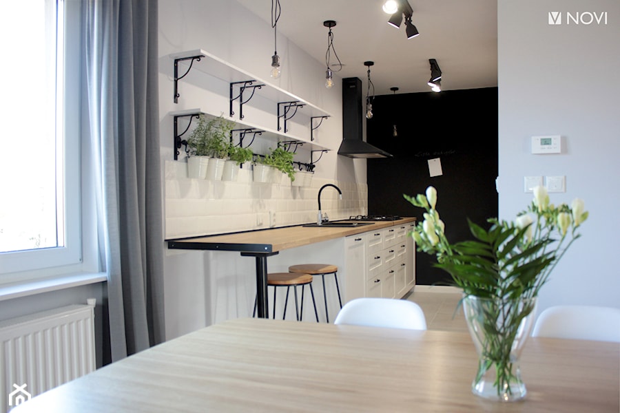 Dom jednorodzinny w Starachowicach - Kuchnia, styl skandynawski - zdjęcie od NOVI projektowanie
