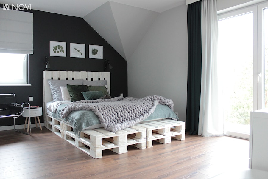 Sypialnia z zielenią - zdjęcie od NOVI projektowanie