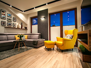 Salon z żółtym akcentem - zdjęcie od Pracownia Projektowania Wnętrz Małgorzata Czapla