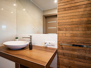Łazienka w ciepłej stylizacji - zdjęcie od Pracownia Projektowania Wnętrz Małgorzata Czapla
