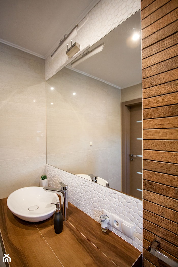 Łazienka w ciepłej stylizacji - zdjęcie od Pracownia Projektowania Wnętrz Małgorzata Czapla - Homebook