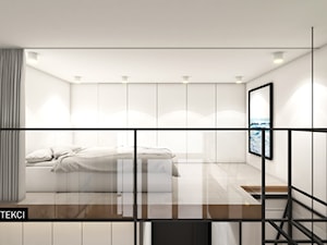 „MINImum powierzchni, MAXImum funkcjonalności” proj. WIKA ARCHITEKCI - Średnia biała sypialnia na antresoli, styl nowoczesny - zdjęcie od WIKA ARCHITEKCI
