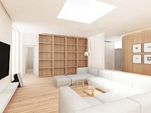 Projekt wnętrza domu parterowego - Salon, styl minimalistyczny - zdjęcie od WIKA ARCHITEKCI