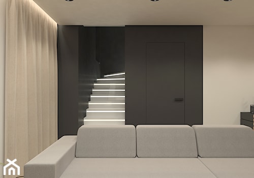 JAPANESE CUT | 2018 - Średni czarny szary salon, styl minimalistyczny - zdjęcie od L42 Architektura
