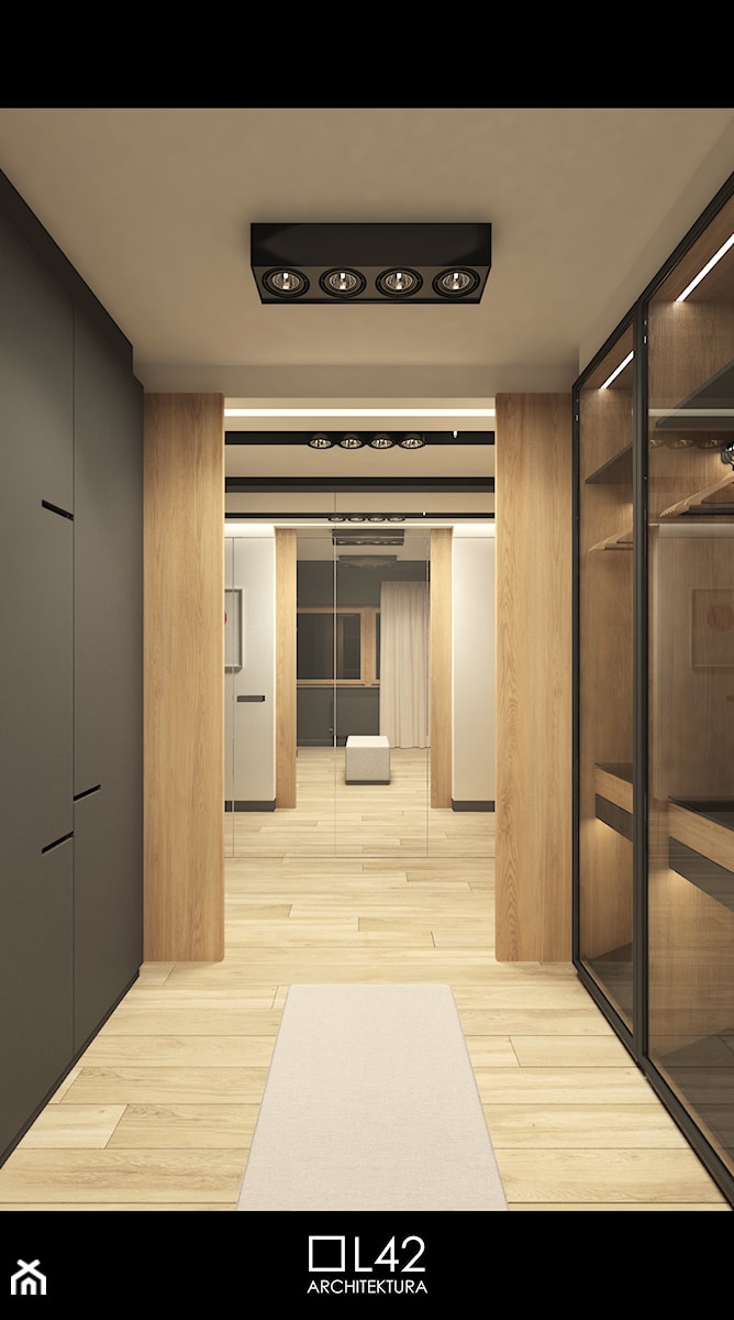 JAPANESE CUT | 2018 - Duża zamknięta garderoba oddzielne pomieszczenie, styl minimalistyczny - zdjęcie od L42 Architektura