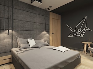 JAPANESE CUT | 2018 - Średnia czarna szara sypialnia, styl minimalistyczny - zdjęcie od L42 Architektura