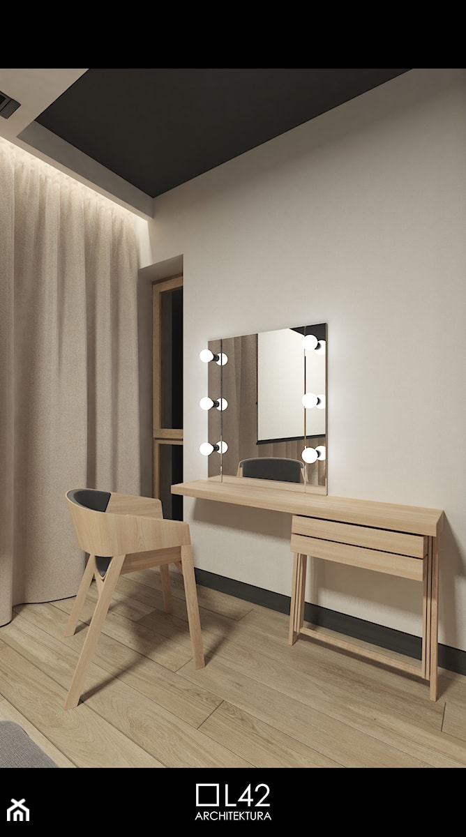 JAPANESE CUT | 2018 - Średnia szara sypialnia, styl minimalistyczny - zdjęcie od L42 Architektura