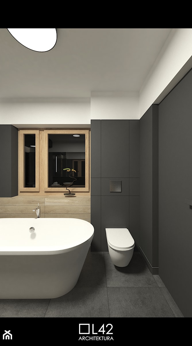 JAPANESE CUT | 2018 - Średnia łazienka z oknem, styl minimalistyczny - zdjęcie od L42 Architektura