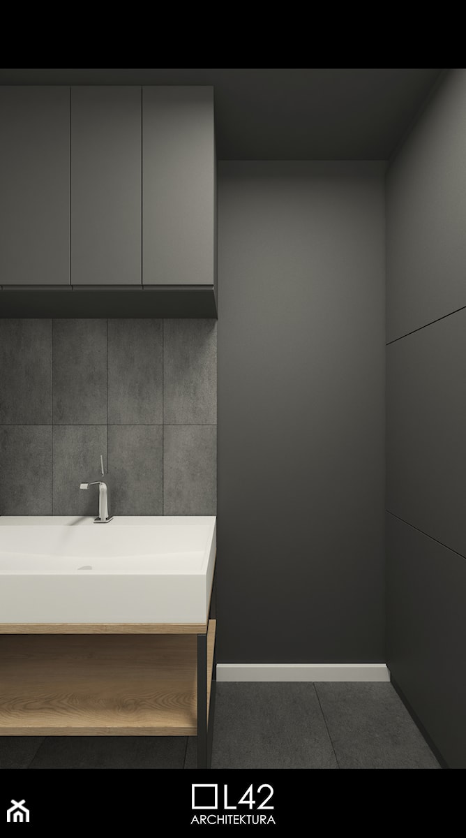 JAPANESE CUT | 2018 - Mała bez okna łazienka, styl minimalistyczny - zdjęcie od L42 Architektura
