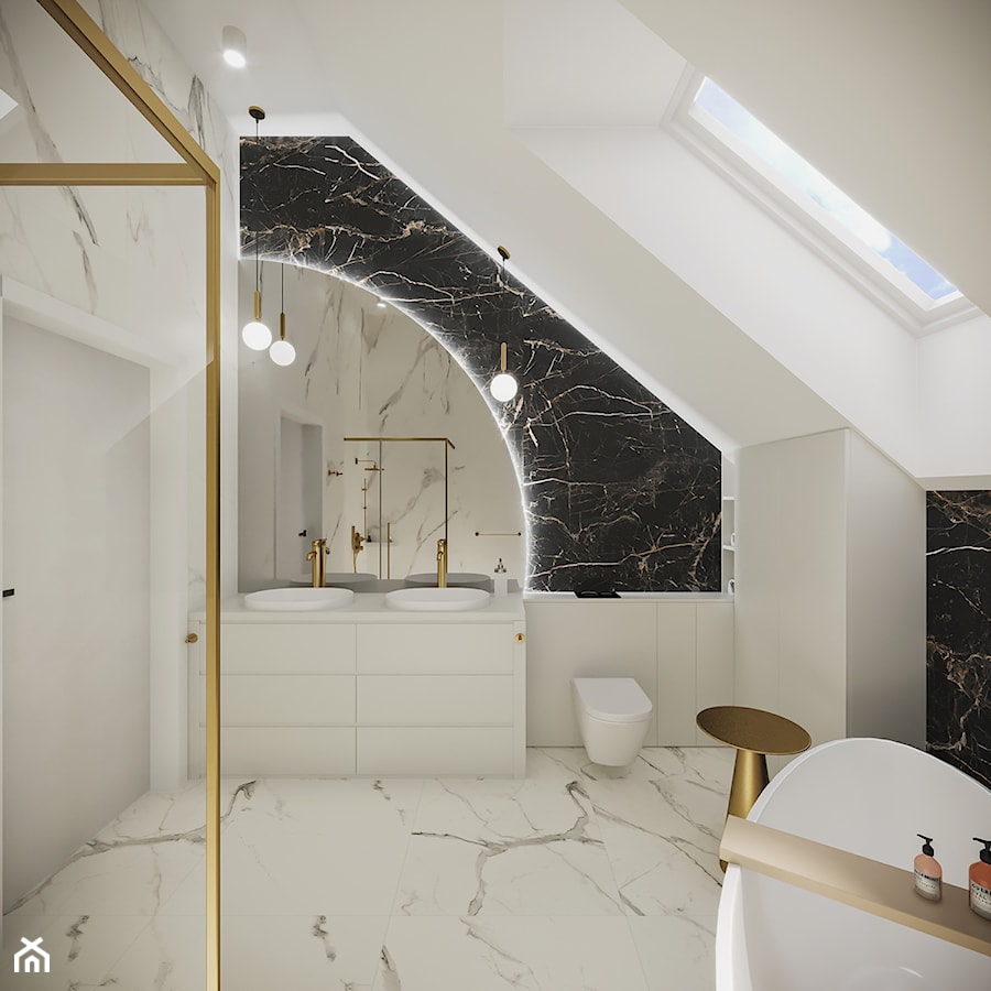 Projekt łazienki - Łazienka, styl glamour - zdjęcie od Artema Pracownia Architektury Wnętrz Agnieszka Krawczyk