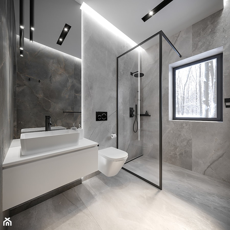 Projekt łazienki koło Krakowa - Łazienka, styl minimalistyczny - zdjęcie od Artema Pracownia Architektury Wnętrz Agnieszka Krawczyk