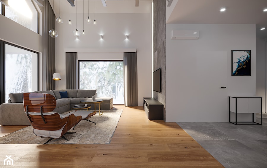 Projekt salonu w domu pod Krakowem - Salon, styl minimalistyczny - zdjęcie od Artema Pracownia Architektury Wnętrz Agnieszka Krawczyk