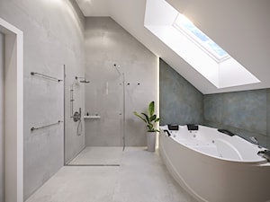 Projekt łazienki na poddaszu - Łazienka, styl minimalistyczny - zdjęcie od Artema Pracownia Architektury Wnętrz Agnieszka Krawczyk