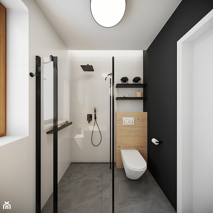 Projekt łazienki na parterze - Łazienka, styl minimalistyczny - zdjęcie od Artema Pracownia Architektury Wnętrz Agnieszka Krawczyk