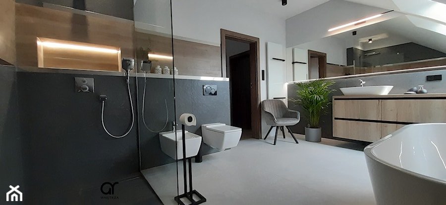 Realizacja Eleganckiej łazienki z ciemną duszą - Łazienka, styl nowoczesny - zdjęcie od ar Wnętrza