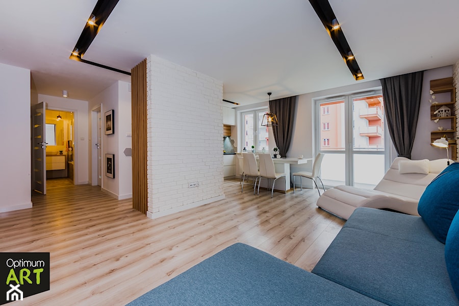 Mieszkanie pod wynajem - Salon, styl skandynawski - zdjęcie od OptimumArt Pracownia Aranżacji Wnętrz