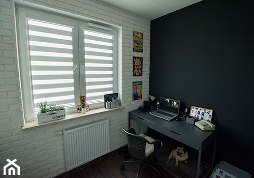 mieszkanie Warszawa - Średnie białe czarne biuro - zdjęcie od Marta Witkowska-Kozera m Art studio projektowe