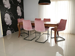 Średnia biała czarna jadalnia jako osobne pomieszczenie, styl nowoczesny - zdjęcie od Meble Na Wymiar Perfetta