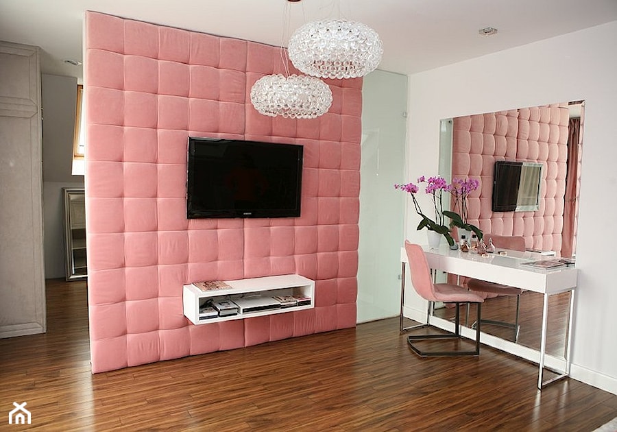 Realizacja indywidualna – dom jednorodzinny. - Średnia szara sypialnia, styl glamour - zdjęcie od Meble Na Wymiar Perfetta