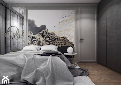 Apartament, Sopot - Średnia sypialnia, styl nowoczesny - zdjęcie od Ideograf