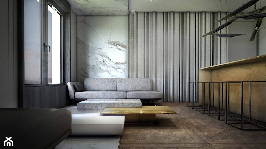 Apartament, Sopot - Salon, styl nowoczesny - zdjęcie od Ideograf